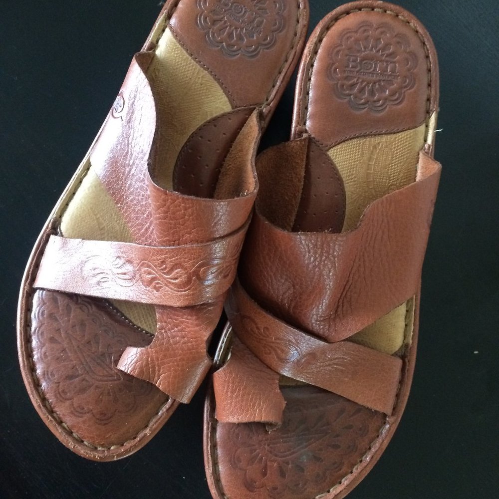 Born Leather Wedge Sandals